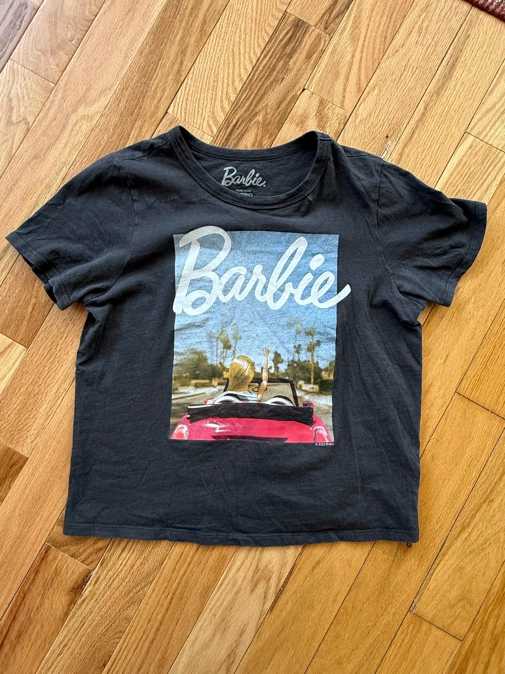 Barbie Black Tee with Pink Convertible Graphic